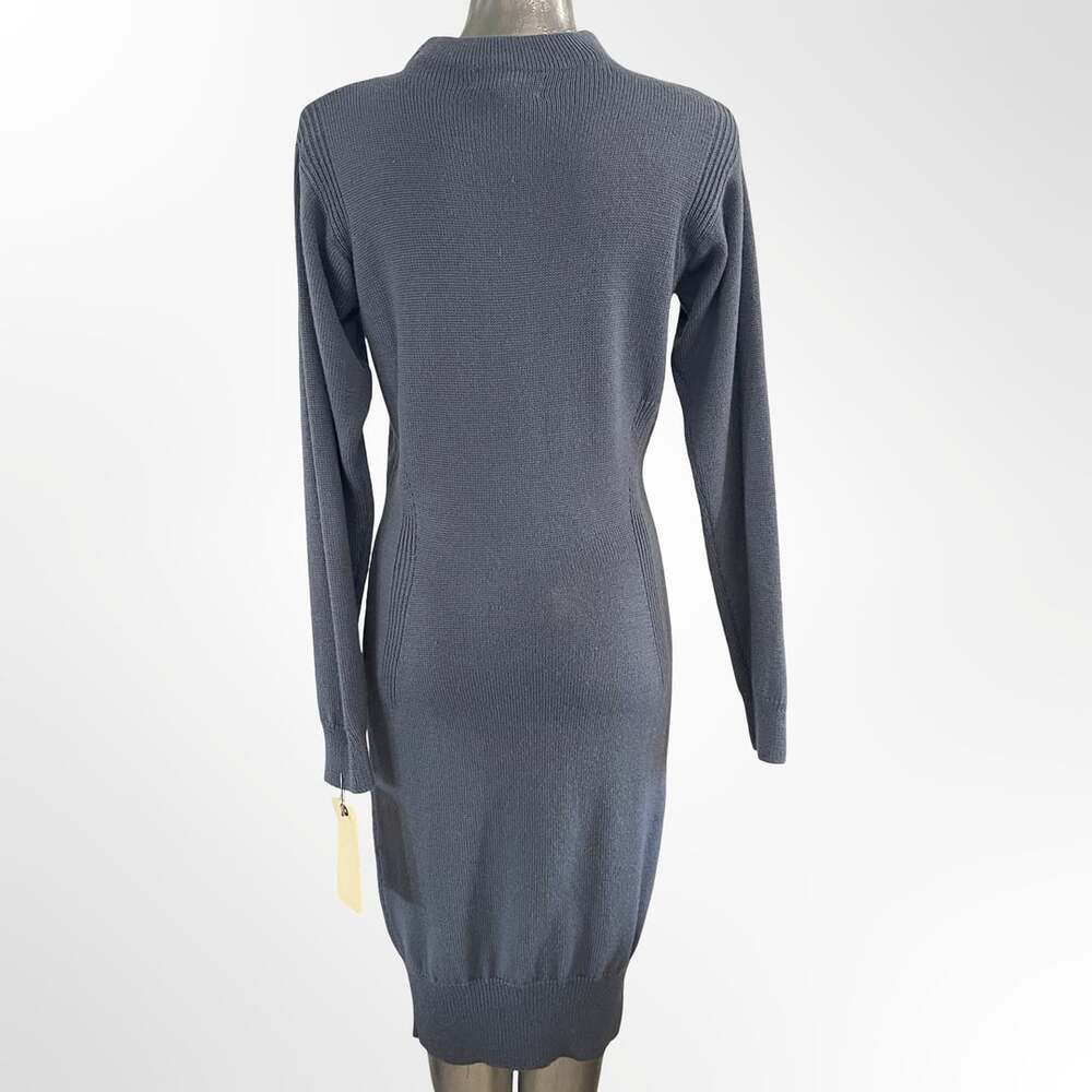 In-Wear Tricot Wool Turtleneck Sweater Dress Size M Gray - Picture 4 of 9